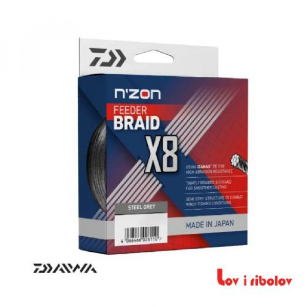 Upredena struna Daiwa N ZON X8 Braid 150m steel gray 12410-110