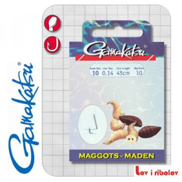 Vezane udice Gamakatsu BKS-1010B Maggots 45cm 14