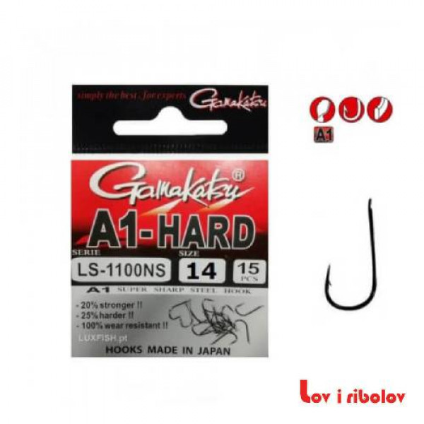 Gamakatsu udica A1-Hard LS-1100NS Crna vel 14