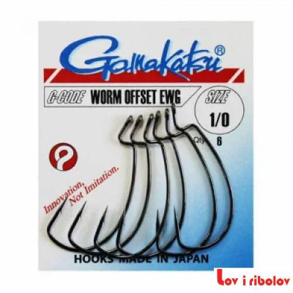 Gamakatsu udica Worm Offset EWG (Crna) 1/0