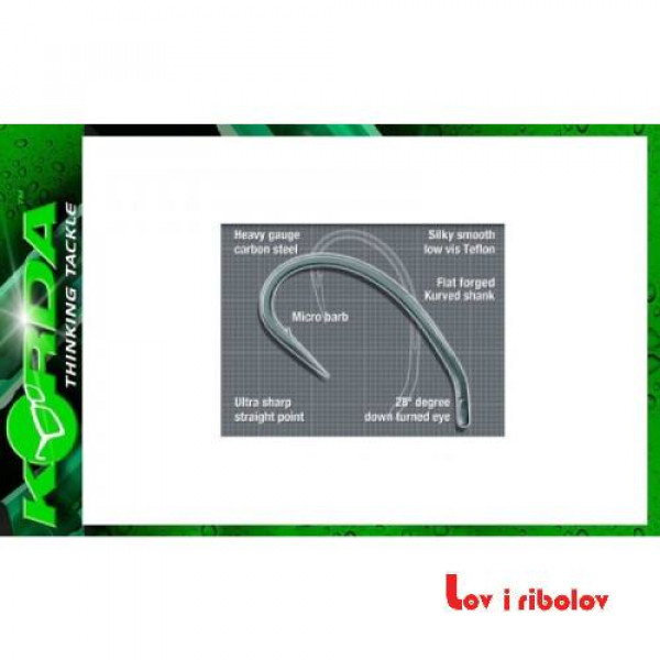 Udice Korda Kaptor Kurv Shank Barbless Gravel Size 10 (KAP34)