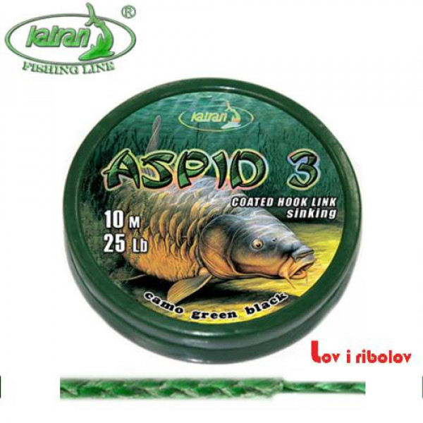 Presvuceni predvez Katran Aspid 3 coated 10m sinking 25lb