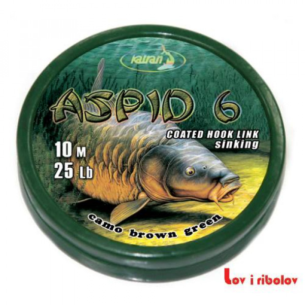 Presvuceni predvez Katran Aspid 6 coated 10m sinking 25lb