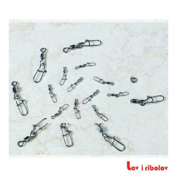 Virbla sa kopcom EXC 81-6892 Rolling Swivel fastlock snap vel. 8