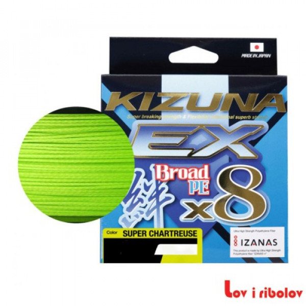 Upredena struna Kizuna EX X8 56132 150m Chartreuse
