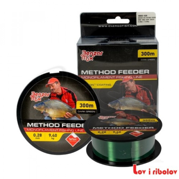 Najlon Benzar Method Feeder Teflon Dark Green 300m