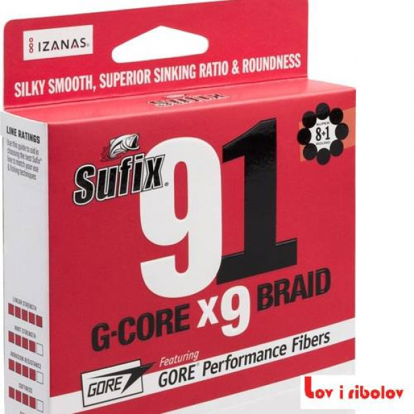 Upredena struna Sufix 91 Braid 150m 20,5 Chartreuse