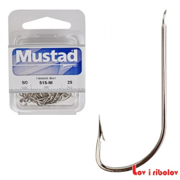 Udice Mustad Crystal 515 NI 4/0 bela 25 kom.