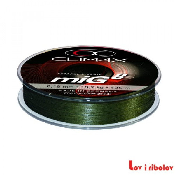 Upredena struna Climax MIG8 135m 0.14mm green