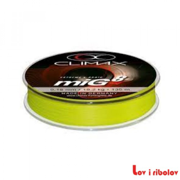 Upredena struna Climax MIG8 135m 0.12-0.14mm yellow