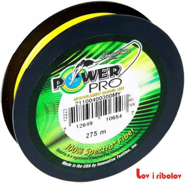 Upredena struna Power Pro Line Hi-Vis Yellow 0.13mm 275m 8kg