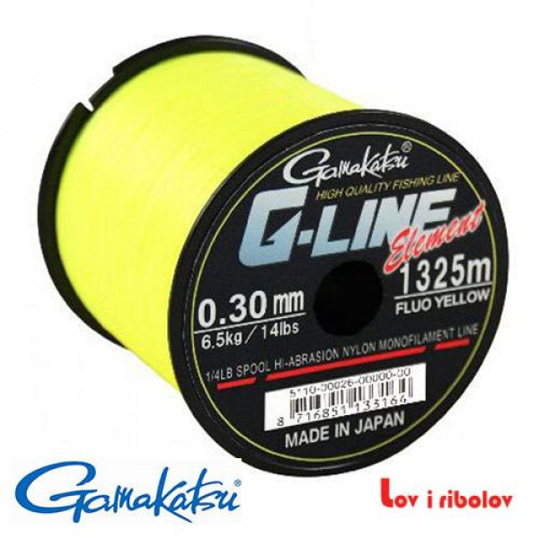 Najlon Gamakatsu G-Line Element  Fluo Yellow- žuti 028