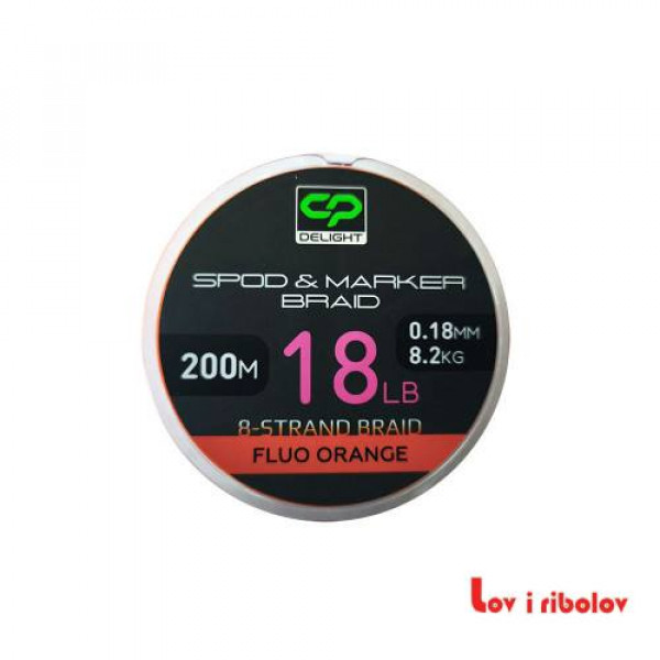 Upredena struna Carp Pro delight spod & marker braid X8 fluo orange x8 0.18mm 18lb 200m (CPDTSM18)